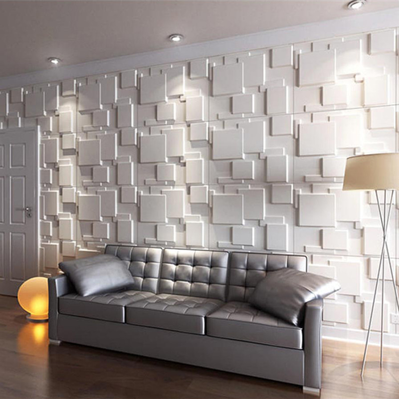 Pared 3d Panouri de perete Tapet Acoperiri de perete pentru decorarea casei Panou de interior De Pvc Modern Geometric Vila