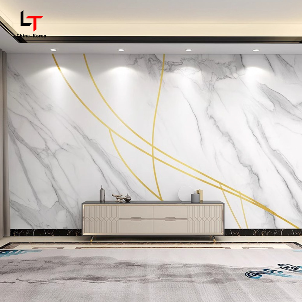 Panou PVC din cristal de carbon de 1220 × 2440 mm placare decorativă de perete ignifugă impermeabilă pentru interior exterior cu acoperire UV