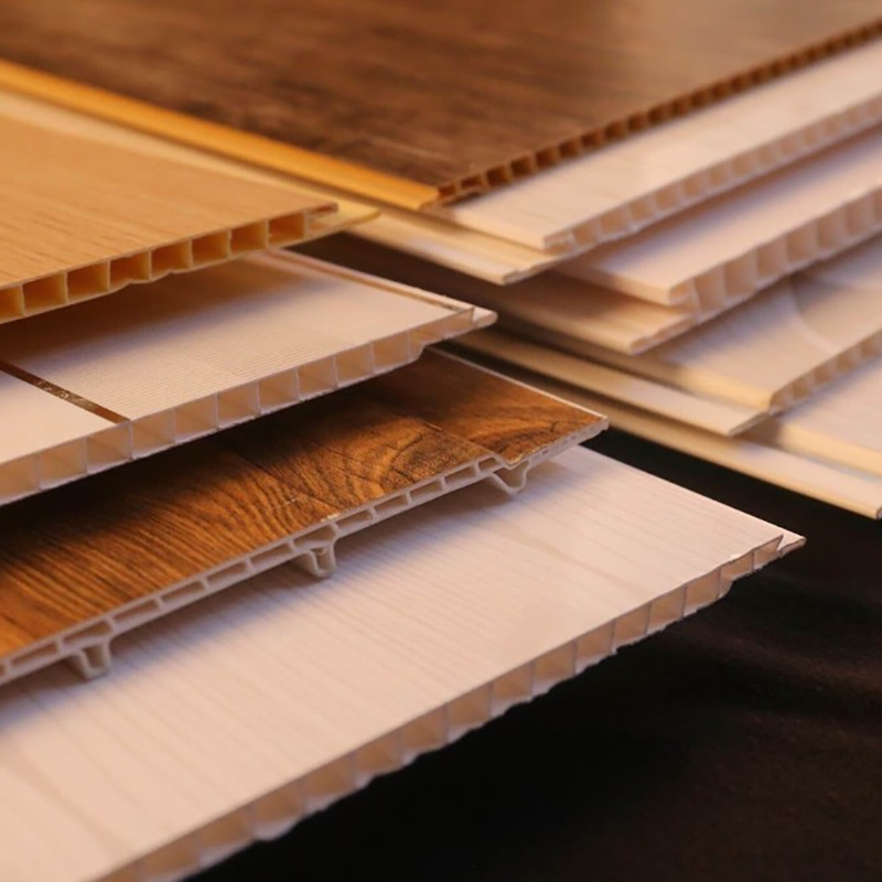 Panou de perete integrat din fibre de lemn de bambus ecologic 600x9mm PVC WPC Durabil Versatil Modern Design interior Instalare ușoară