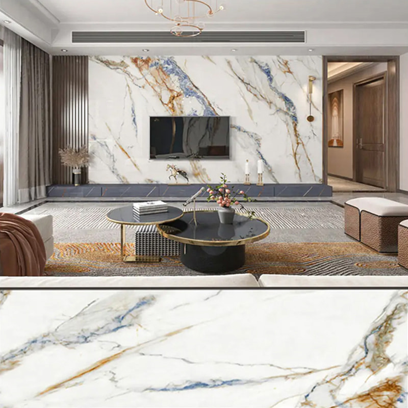 1220mm×2440mm SPC Panou de perete Placă de perete de baie Impermeabil și ignifug Panouri decorative UV pentru interior ecologice