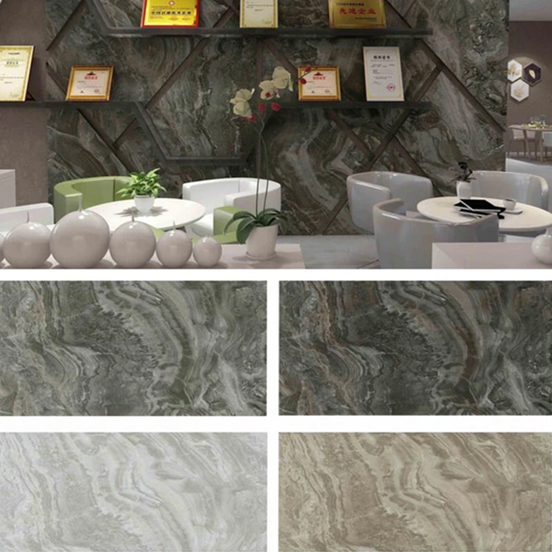 1220mm×2440mm SPC Panou de perete Placă de perete de baie Impermeabil și ignifug Panouri decorative UV pentru interior ecologice