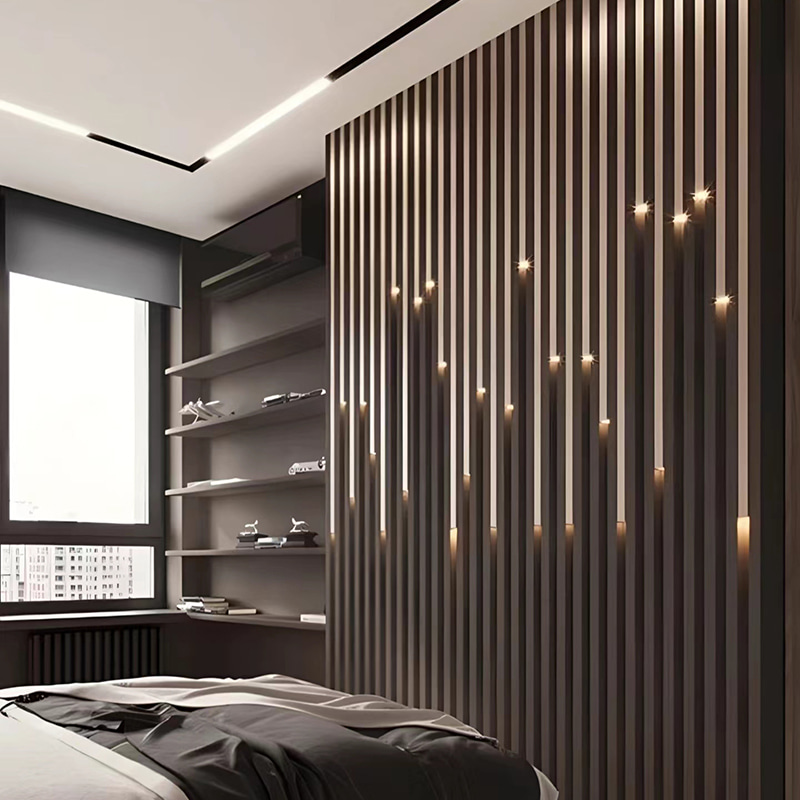 Panouri de perete cu grilă luminoasă interioară modernă Israel Starry Sky Design rezistent la apă WPC și plastic pentru exterior și gospodărie