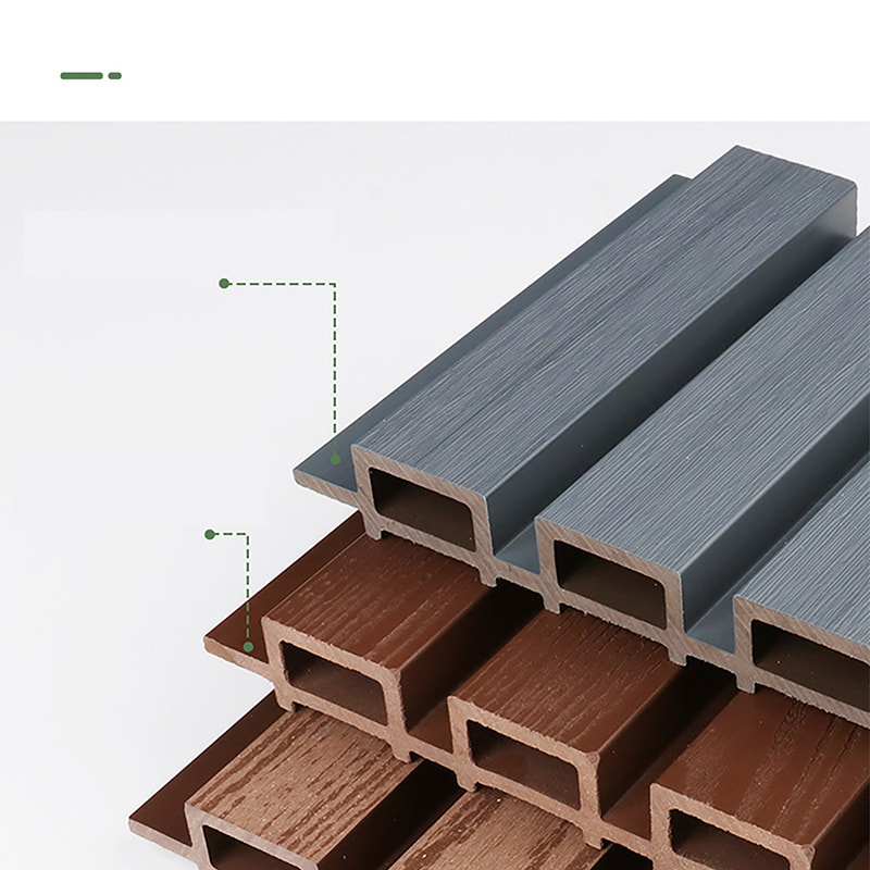 Panou de perete canelat din PVC WPC rezistent la apă cu grilă periată anti-alunecare Perete exterior din șipcă pentru fațade în aer liber și baie