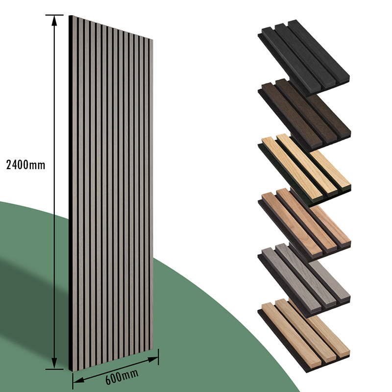 Decorație de perete WPC Akupanel Design 3D Interior Panouri acustice din poliester Izolație fonică din lemn Panouri acustice de perete șipci