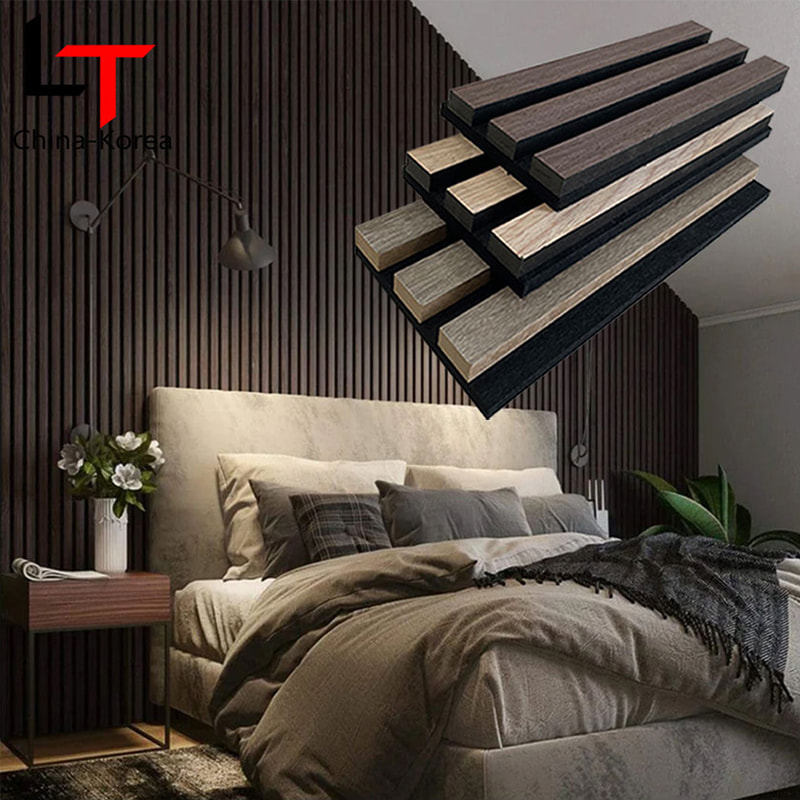 Panouri de perete acustice WPC interioare moderne Design decorativ cu blocare Izolată fonic Ignifugă Grad exterior de absorbție a sunetului