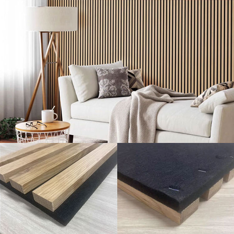 Panouri de perete acustice WPC interioare moderne Design decorativ cu blocare Izolată fonic Ignifugă Grad exterior de absorbție a sunetului