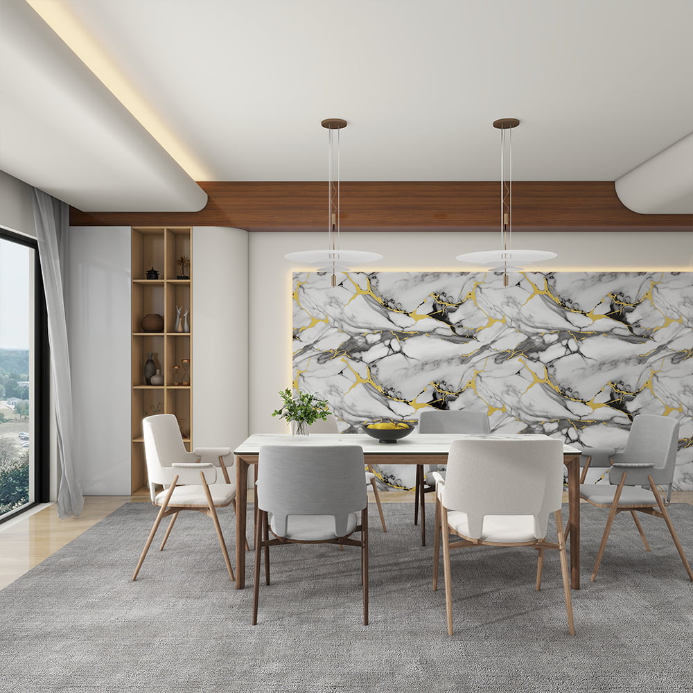 Rolă de tapet din marmură modernă, lucioasă, autoadeziv, impermeabil, pentru decorarea interioară a casei, autocolant din foaie de marmură